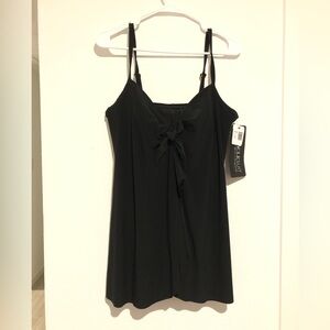 Miraclesuit Black Tie-Front Swim Size 12